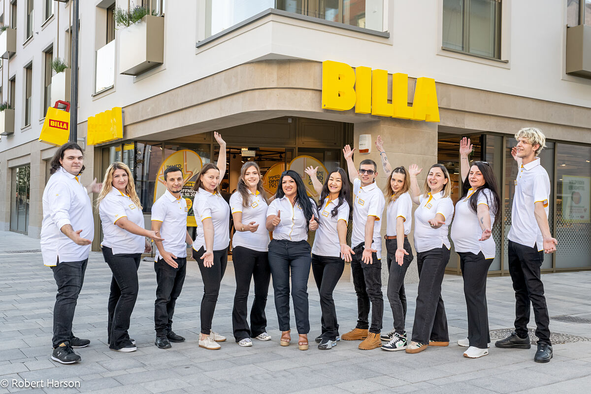 Das engagierte Team des neuen BILLA in der Wiener Straße freut sich auf seine Kund:innen.