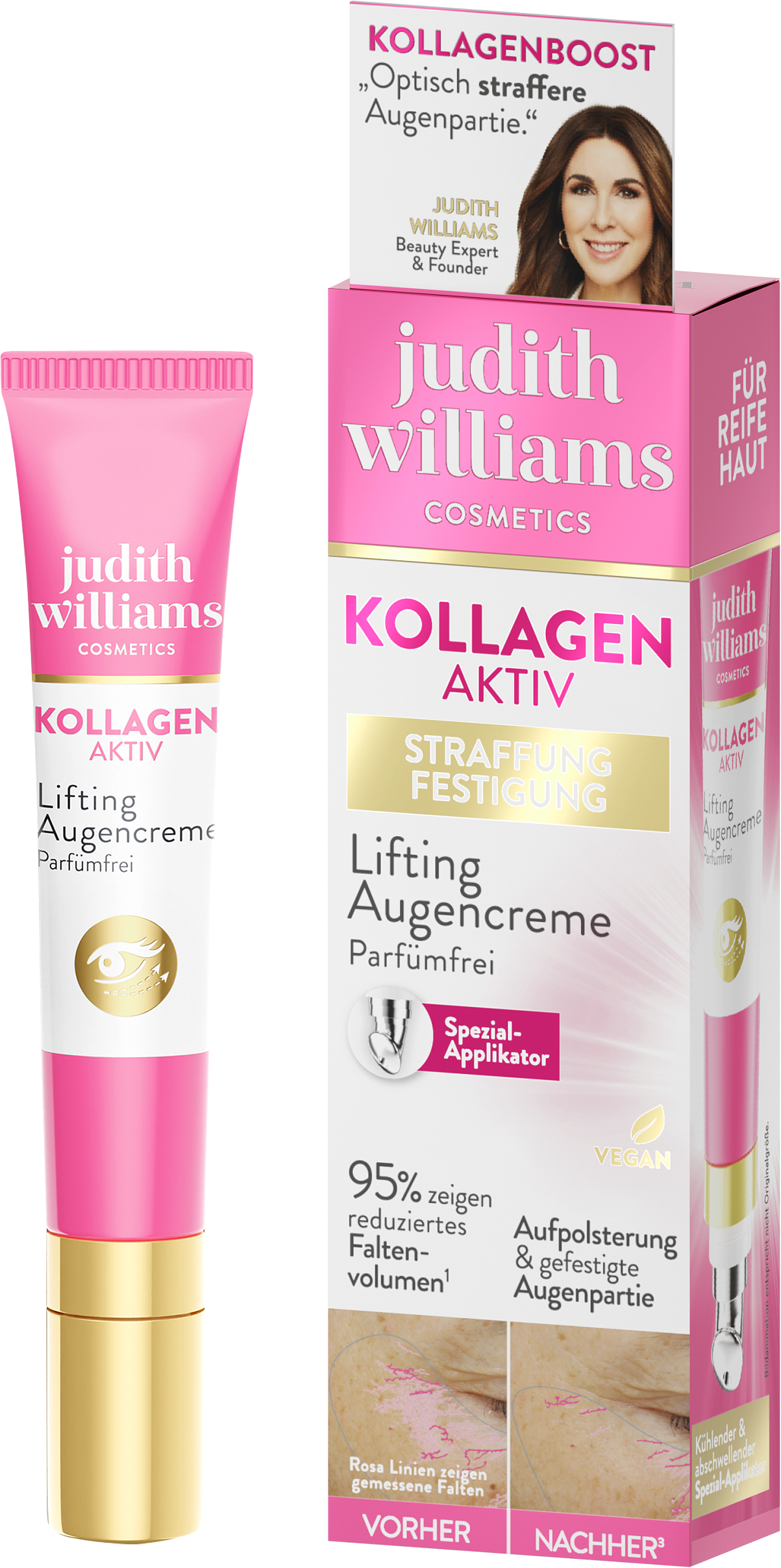 7_Judith_Williams_Kollagen_aktiv_Augencreme_Verpackung_und_Tube © BIPA