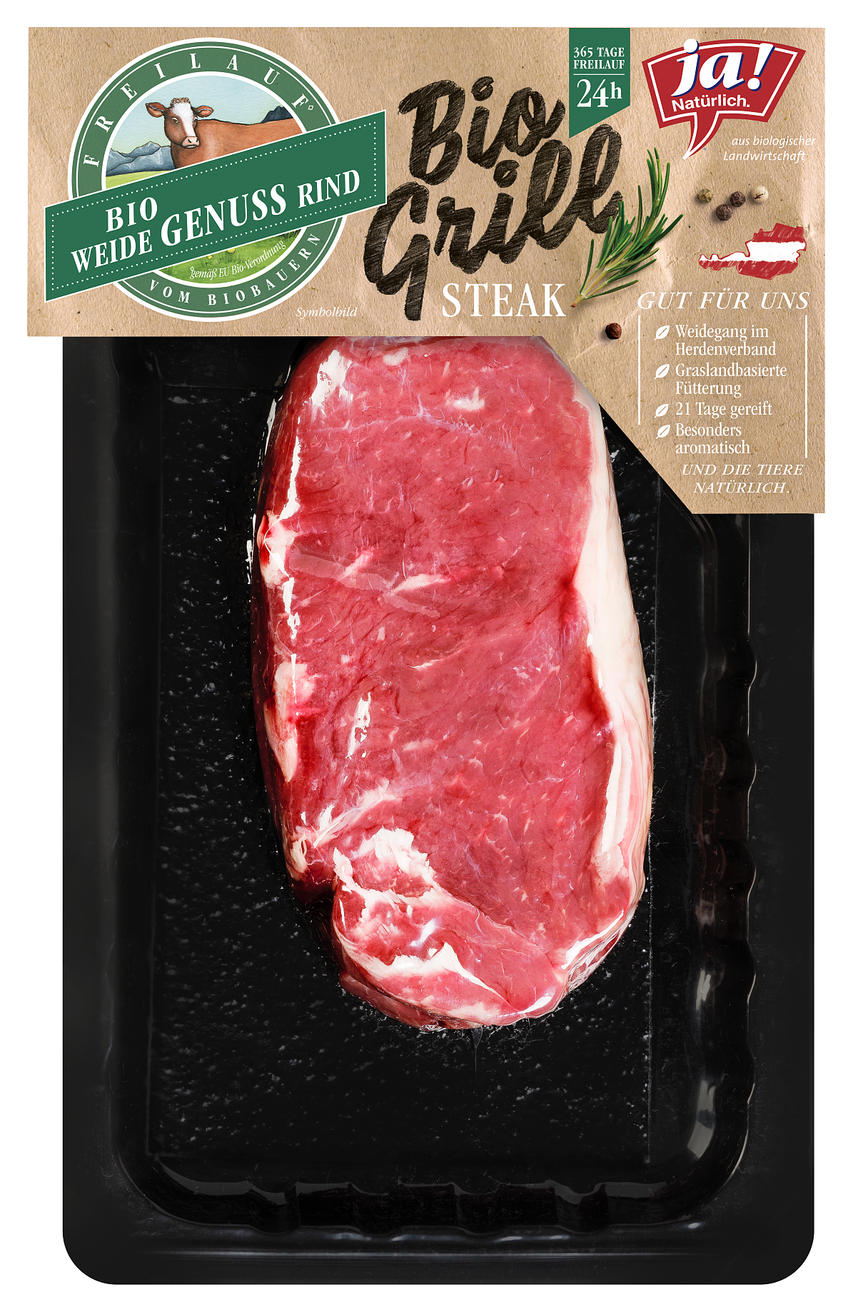 Ja! Natürlich WeideGENUSSsrind Rumpsteak Packshot